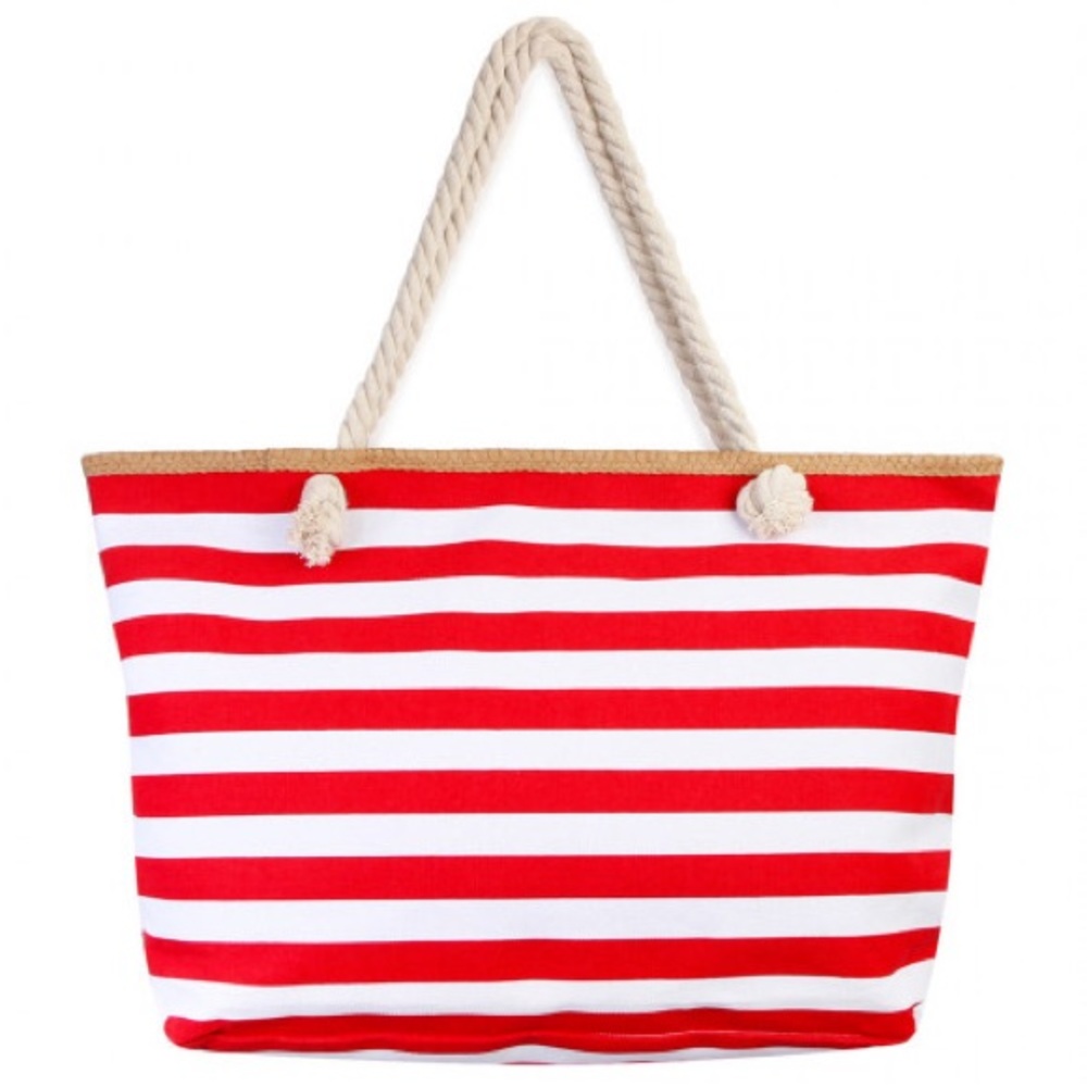 Red White Stripe Tote with handbag!!!